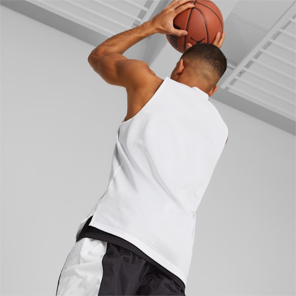 Give and Go Men's Basketball Reversible Tank Top, PUMA White-PUMA Black