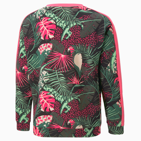 T7 Vacay Queen Printed V-Neck Sweatshirt Youth, Glowing Pink, extralarge