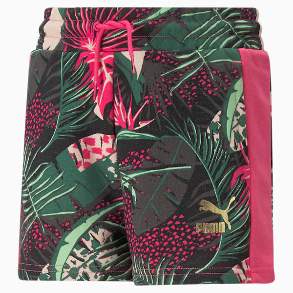 T7 Vacay Queen All Over Print Girls Shorts, Glowing Pink, extralarge-IND