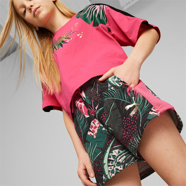 T7 Vacay Queen Printed Shorts Youth, Glowing Pink