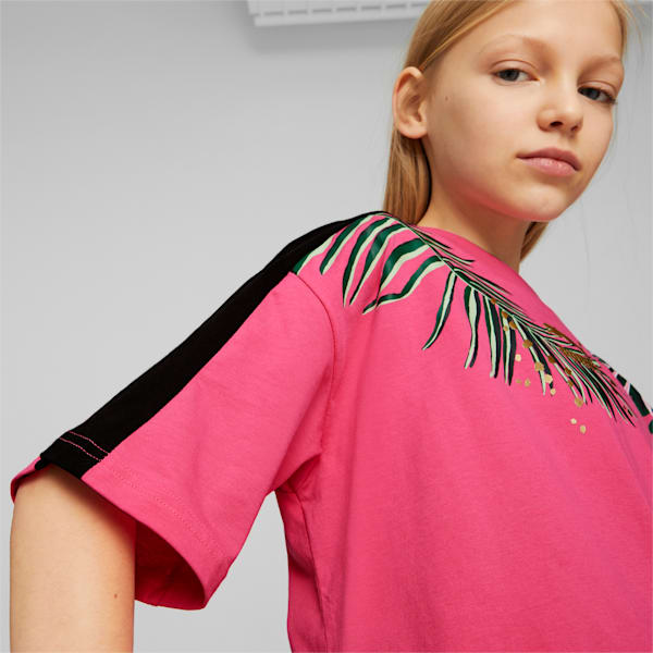 T7 Vacay Queen Big Kids' Graphic Tee, Glowing Pink, extralarge
