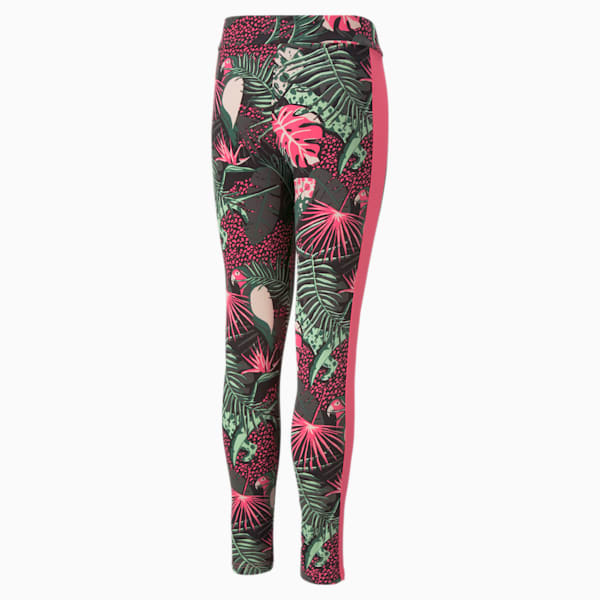 T7 Vacay Queen Printed Leggings Youth, Glowing Pink, extralarge
