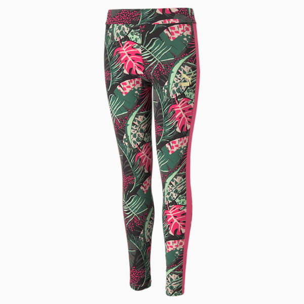 T7 Vacay Queen All Over Print Girl's Leggings, Glowing Pink, extralarge-AUS