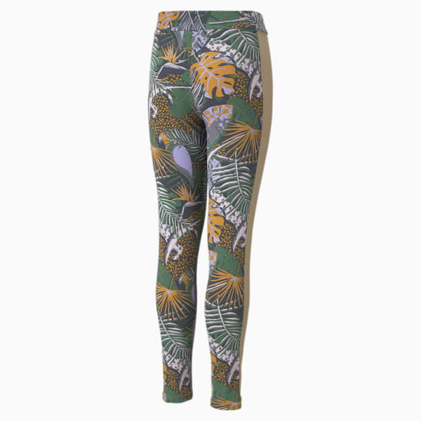 T7 Vacay Queen All Over Print Girls Leggings, Dusty Tan, extralarge-AUS