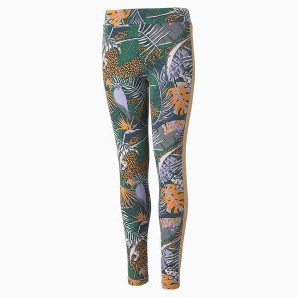 T7 Vacay Queen Printed Leggings Youth, Dusty Tan, extralarge