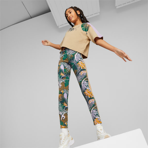 Leggings estampados T7 Vacay Queen para Adolescente, Dusty Tan, extralarge
