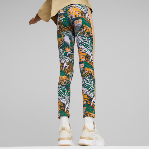 T7 Vacay Queen All Over Print Girl's Leggings, Dusty Tan, extralarge-IND