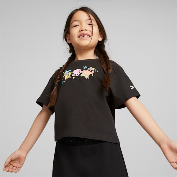 PUMA x SPONGEBOB Kids' Girls' Tee, PUMA Black, extralarge