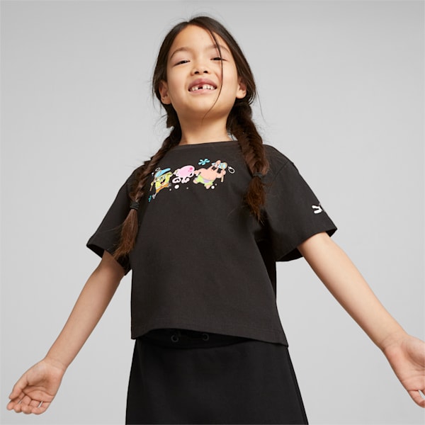 PUMA x SPONGEBOB Little Kids' Tee, PUMA Black