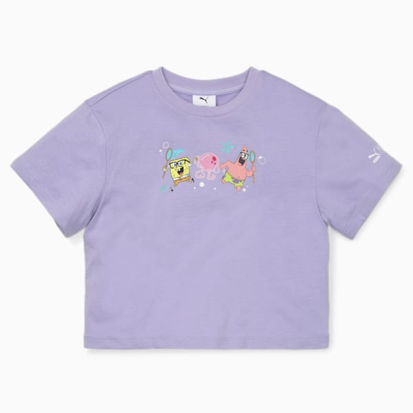 PUMA x SPONGEBOB Kids' Relaxed Fit T-Shirt, Vivid Violet, extralarge-IDN