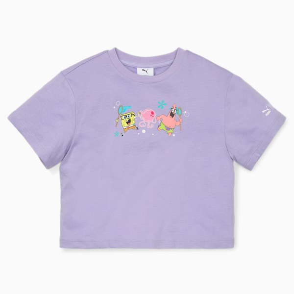 PUMA x SPONGEBOB Kids' Relaxed Fit T-Shirt, Vivid Violet, extralarge-IND
