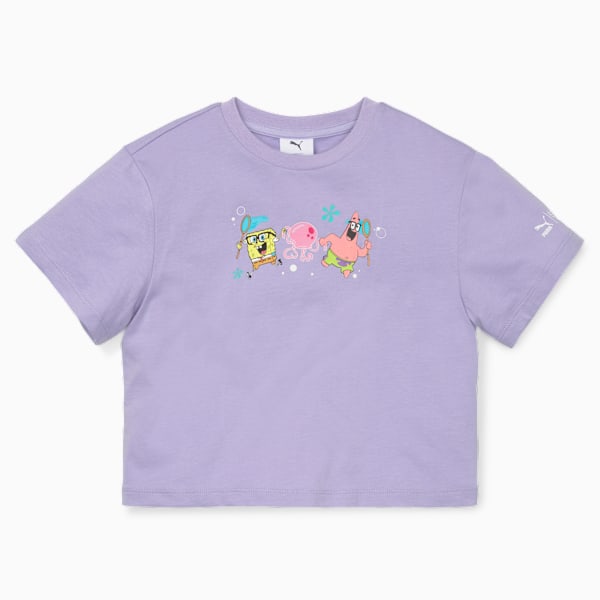 PUMA x SPONGEBOB Kids' Girls' Tee, Vivid Violet, extralarge