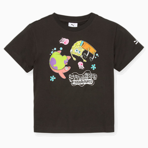 キッズ PUMA x スポンジ・ボブ 半袖 Tシャツ 104-164cm, PUMA Black, extralarge-JPN