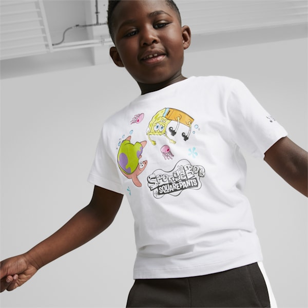 PUMA x SPONGEBOB Kids' Relaxed Fit T-Shirt, PUMA White, extralarge-AUS