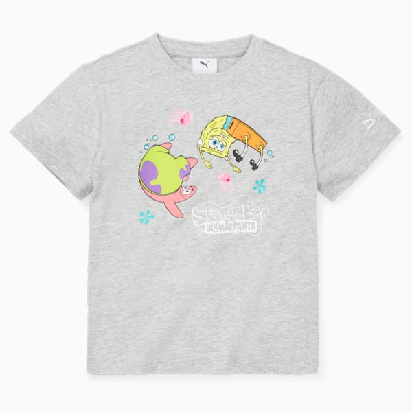 PUMA x SPONGEBOB Little Kids' Tee, Light Gray Heather, extralarge