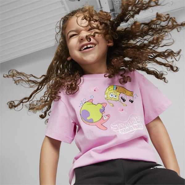 PUMA x SPONGEBOB Kids' Relaxed Fit T-Shirt, Lilac Chiffon, extralarge-AUS