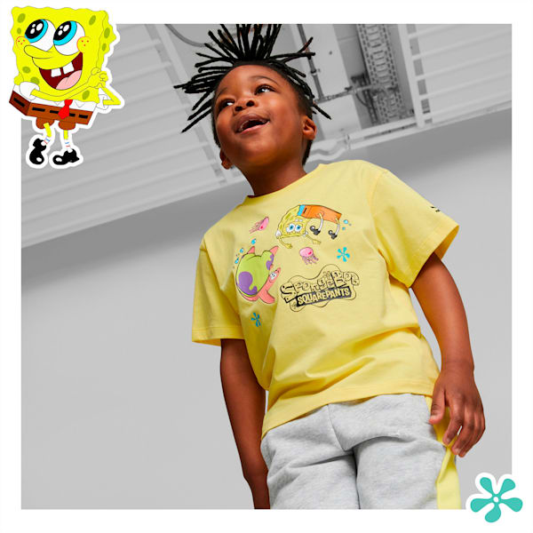 PUMA x SPONGEBOB Kids' Relaxed Fit T-Shirt, Lucent Yellow, extralarge-IND