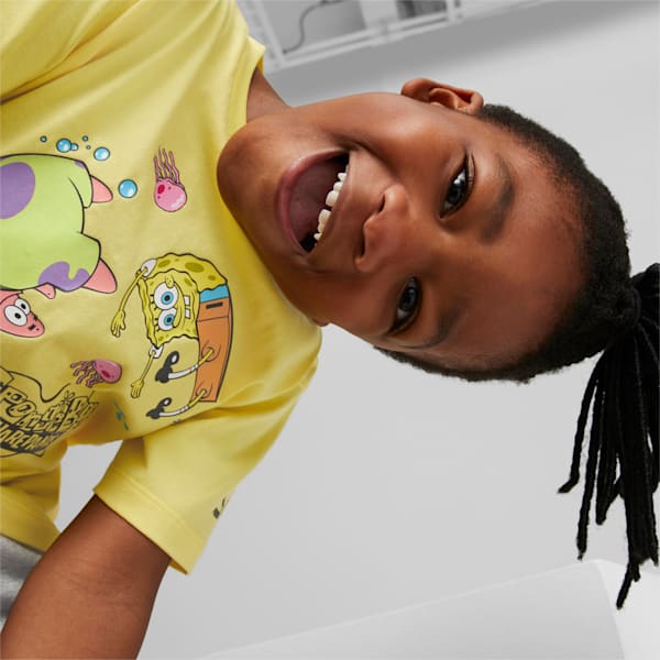 PUMA x SPONGEBOB Kids' Relaxed Fit T-Shirt, Lucent Yellow, extralarge-IND