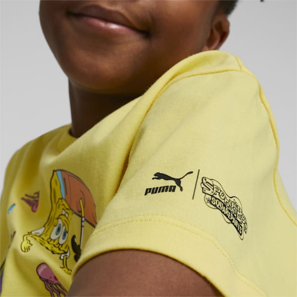 PUMA x SPONGEBOB Kids' Relaxed Fit T-Shirt, Lucent Yellow, extralarge-AUS