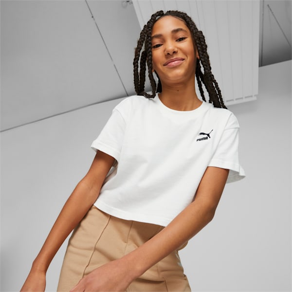 Classics Big Kids' Cropped Tee, PUMA White, extralarge