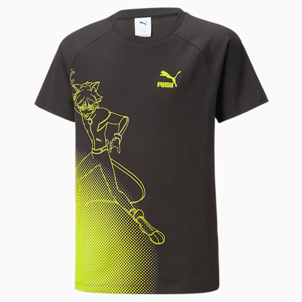 PUMA X MIRACULOUS Youth Regular Fit T-Shirt, PUMA Black-Olive Oil, extralarge-IND