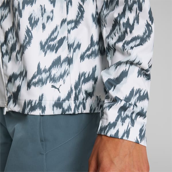 Animal Print Golf Jacket Women, Bright White-Lucite