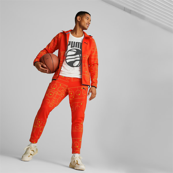 MVP Dime Men's Basketball Jacket, Warm Earth-Fresh Pear-AOP