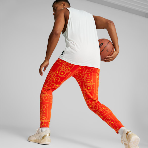 Orange basketball tights top