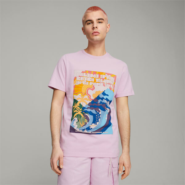 ユニセックス PUMA x PALOMO グラフィック 半袖 Tシャツ, Pink Lavender, extralarge-JPN