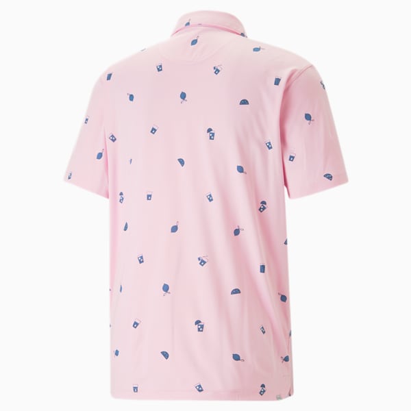 PUMA x Arnold Palmer CLOUDSPUN Citrus Golf Polo Shirt Men, Pale Pink-Lake Blue, extralarge-GBR
