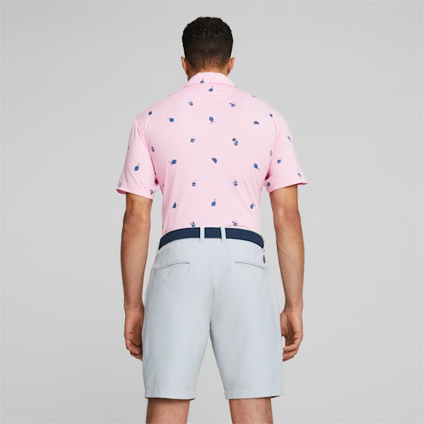 PUMA x Arnold Palmer CLOUDSPUN Citrus Golf Polo Shirt Men, Pale Pink-Lake Blue, extralarge-GBR