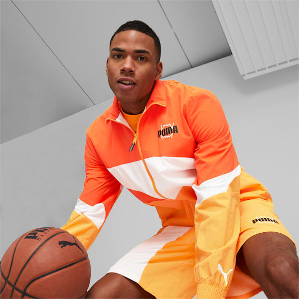 Clyde Basketball Jacket 2.0, Cayenne Pepper-Clementine, extralarge