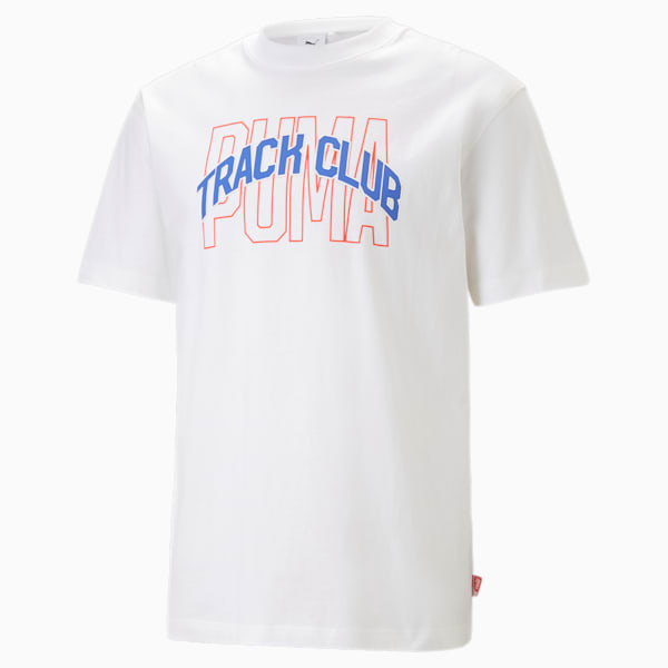 Track Meet Graphic Men's Relaxed Fit T-Shirt, PUMA White, extralarge-IND