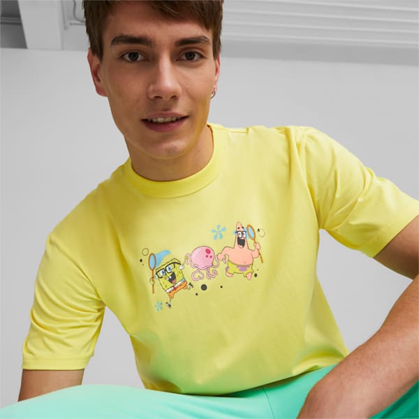 Camiseta estampada PUMA x SPONGEBOB para hombre, Lucent Yellow