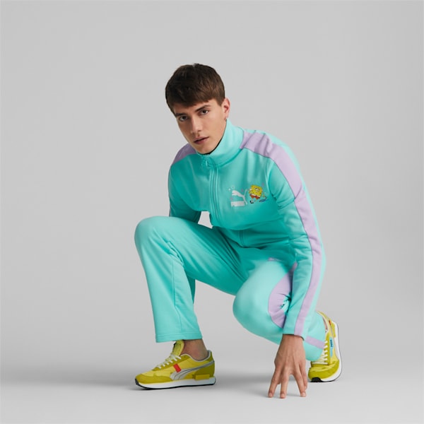 PUMA X SPONGEBOB T7 Unisex Regular Fit Jacket, Mint, extralarge-IND