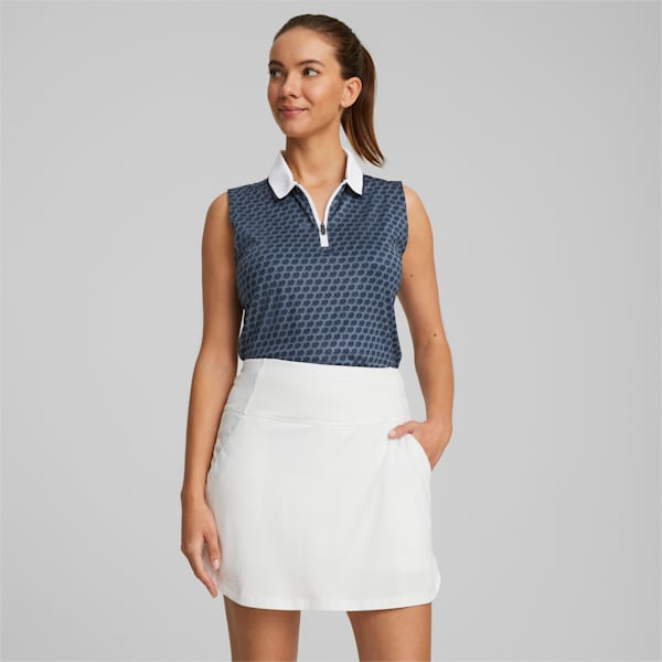 Mattr Love/H8 SL Golf Polo Shirt Women, Bright White-Navy Blazer