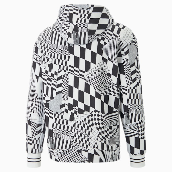 BMW M Motorsport Men's Statement Hoodie, PUMA White-AOP, extralarge