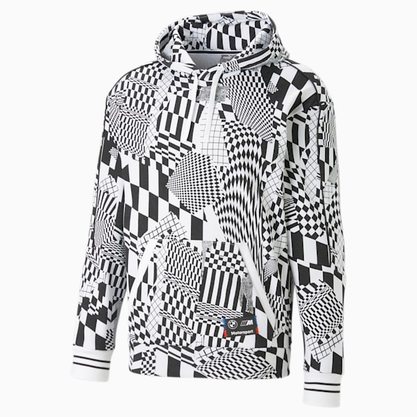 BMW M Motorsport Men's Statement Hoodie, PUMA White-AOP, extralarge