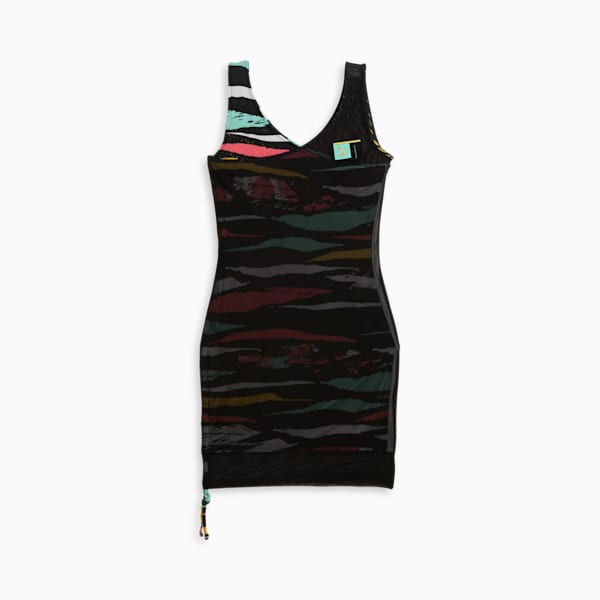 Vestido WAL Mas Camp T7 para mujer, PUMA Black-AOP, extragrande