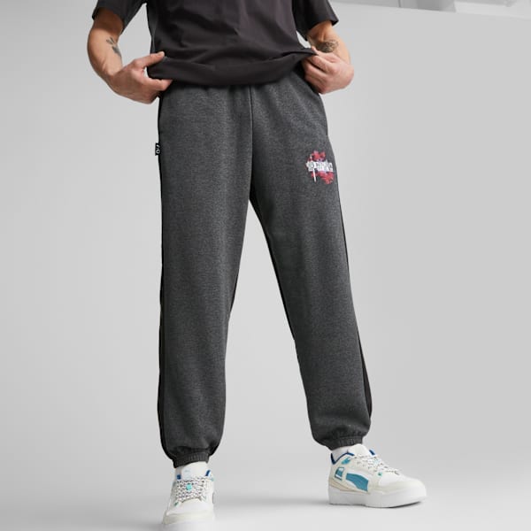 PUMA x FINAL FANTASY XIV Men's Sweatpants, Flat Dark Gray-Puma Black, extralarge