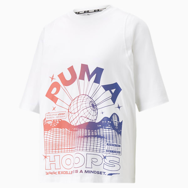 Strong Side Women's Basketball Tee, PUMA White, extralarge