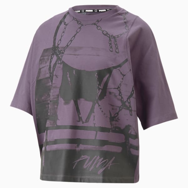 Strong Side Women's Regular Fit T-Shirt, Purple Charcoal, extralarge-IND