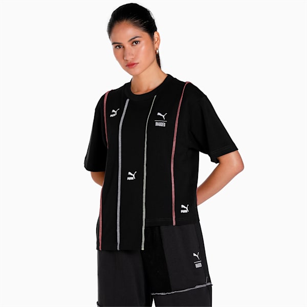 PUMA X TRP Women's Relaxed Fit T-Shirt, PUMA Black, extralarge-IND