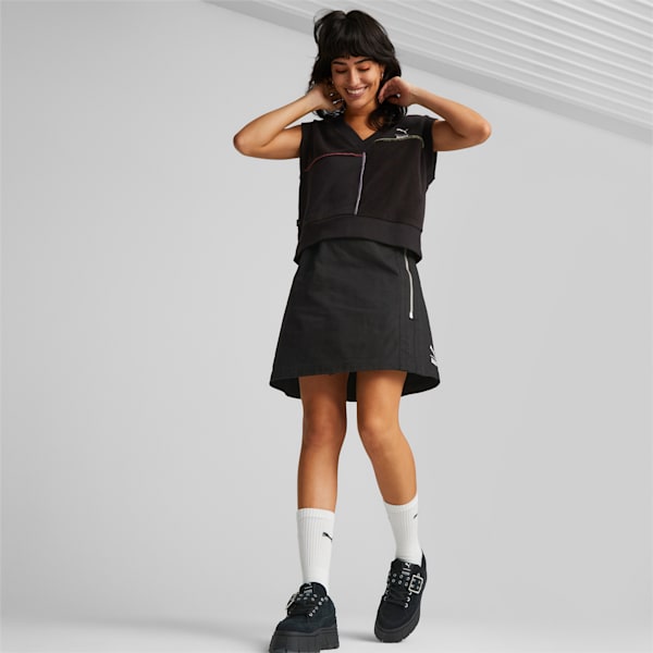 Falda PUMA x THE RAGGED PRIEST Twill para mujer, PUMA Black, extralarge