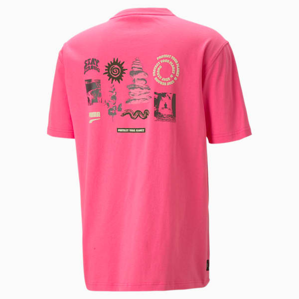 Downtown Men's Graphic Tee, Glowing Pink, extralarge