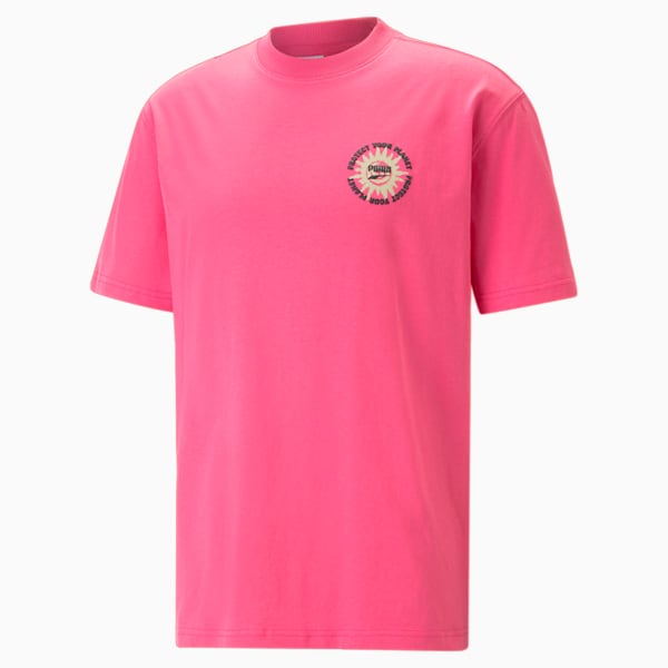 Downtown Men's Graphic Tee, Glowing Pink, extralarge