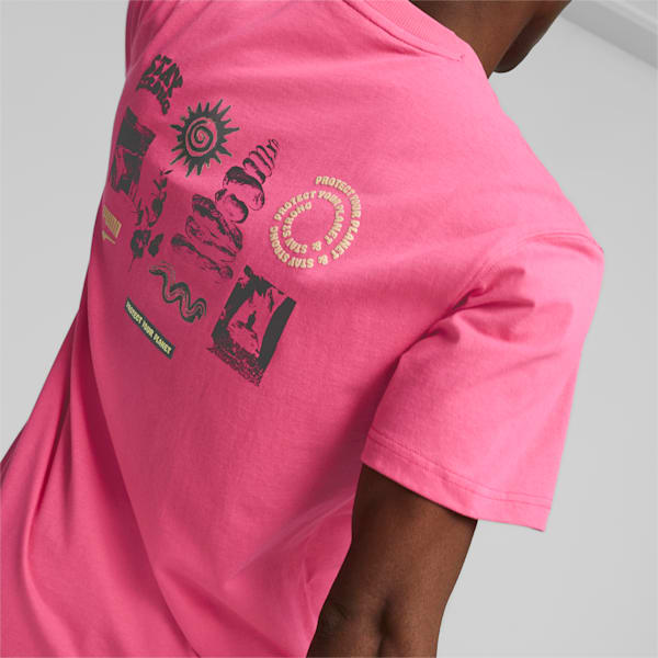 Downtown Men's Graphic Tee, Glowing Pink, extralarge