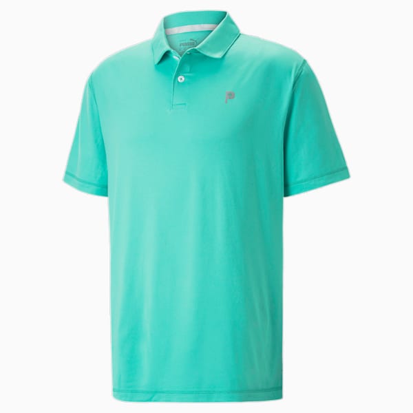 メンズ ゴルフ PUMA x PTC 半袖 ポロシャツ, AQUA GREEN, extralarge-JPN