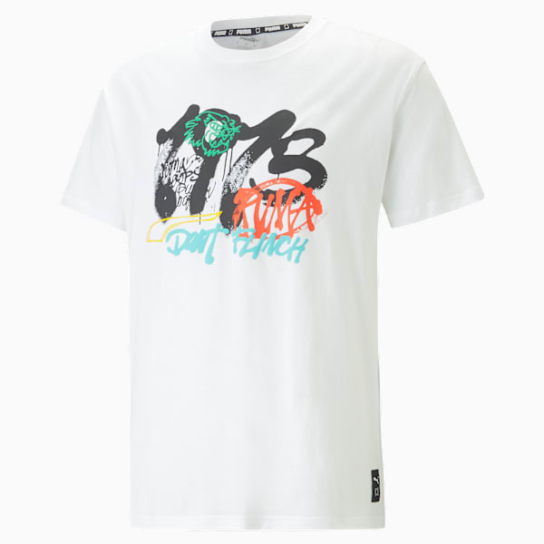 Showcase 2 Men's Regular Fit Basketball T-Shirt, PUMA White, extralarge-IND