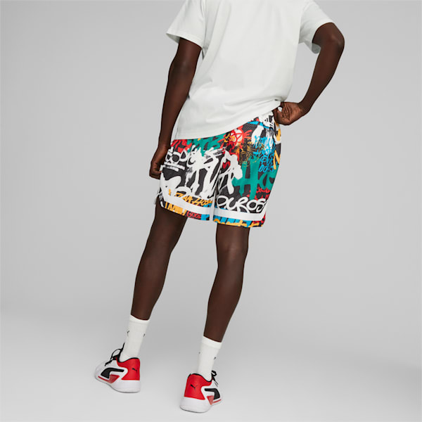 Graffiti Men's Basketball Shorts, PUMA Black-Multi Print